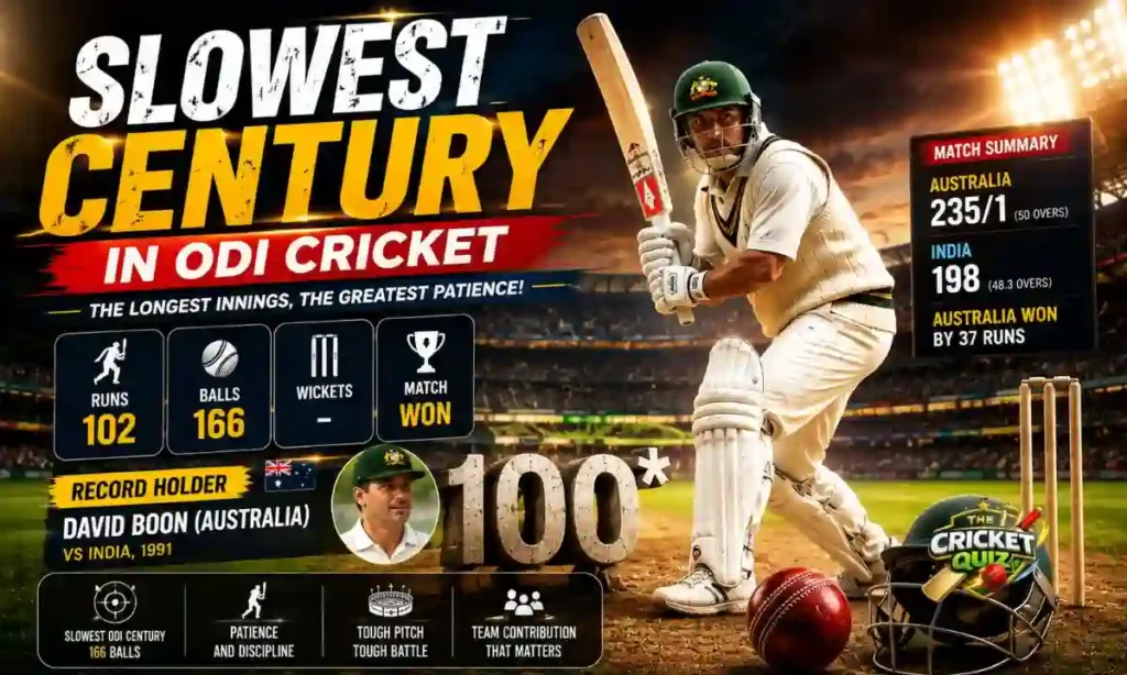 Slowest Century in ODI Cricket